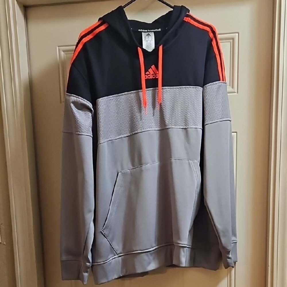 Adidas Hoodie in Black, Gray, and Red